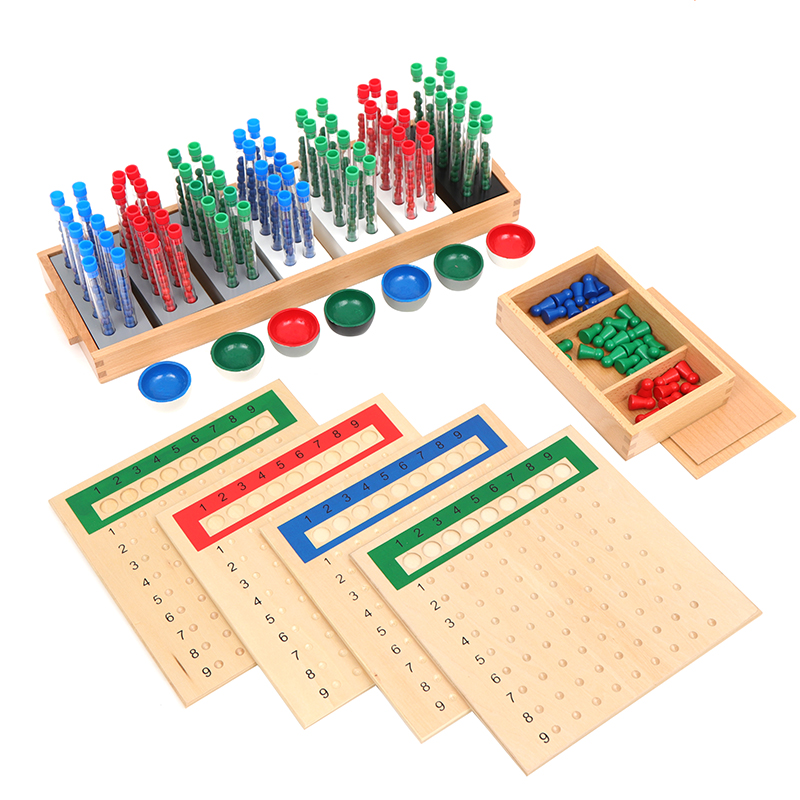 Board Game Youtube - مواد الرياضيات مونتيسوري أنابيب تقسيم طويل